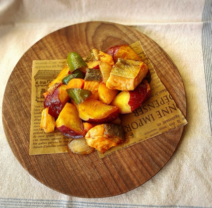 鮭とさつま芋の甘酢あん